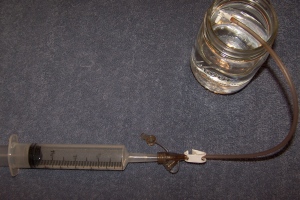 syringe, tube, water